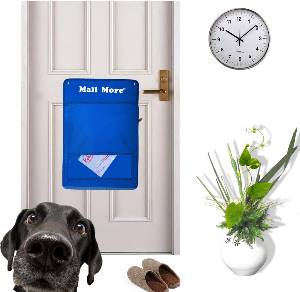 MAIL MORE® Letter Catcher for Front Door, Mail Cage, Letterbox Catcher, Door Box, Mail Letter Cage (BLUE)