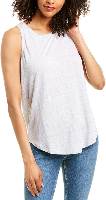 eileen fisher striped linen top