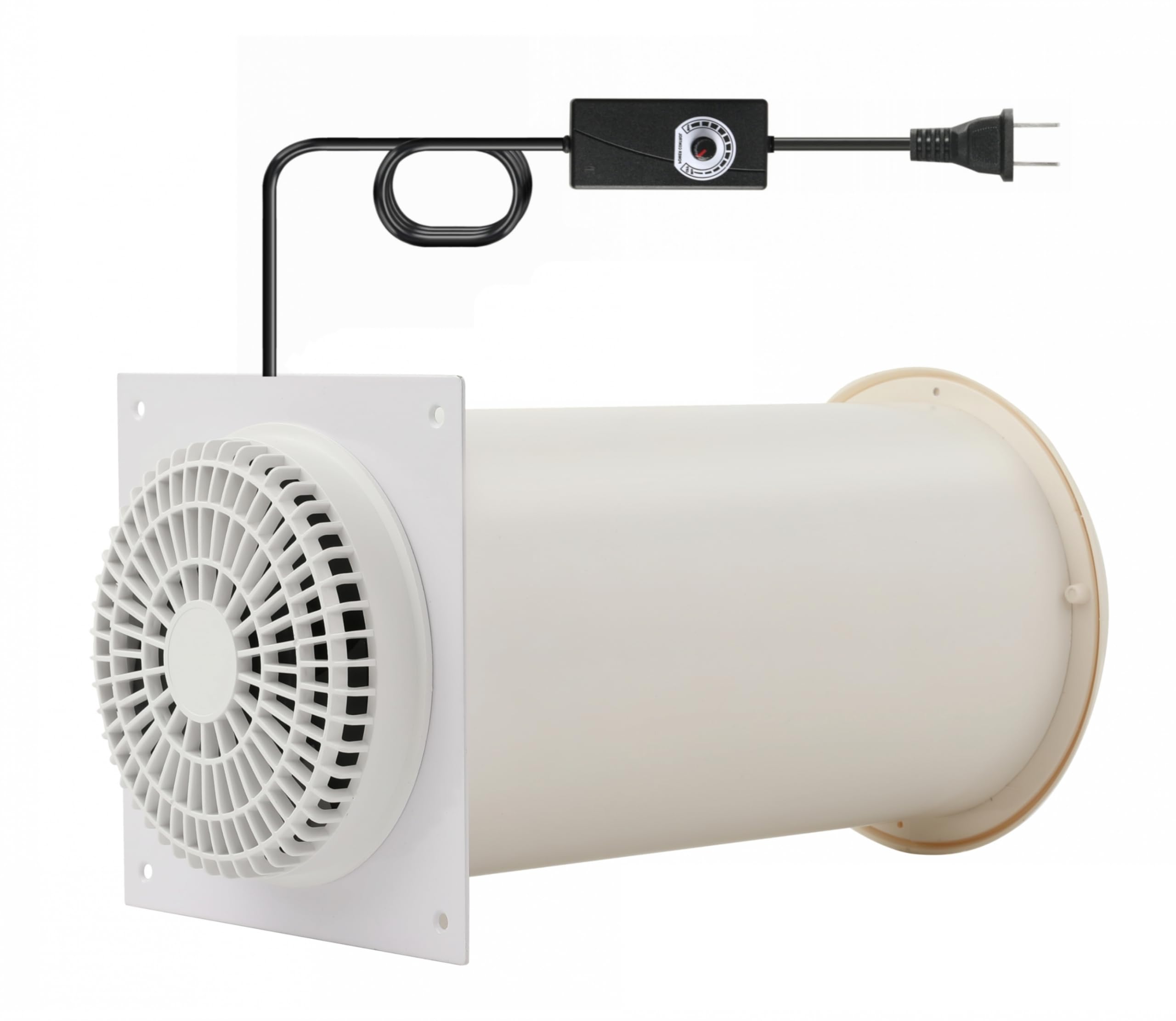 Photo 1 of MEOZRI Through-the-Wall Ventilation Fan Exhaust Fan White Cover 6-inch Diameter Vent with 11.8 inch Length 280 CFM