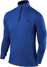 TCA Fusion Long Sleeve Top Men 1/4 Zip Running Golf Gym True Blue XXL