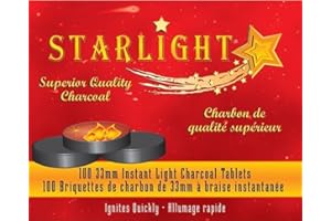 STARLIGHT CHARBON CHARCOAL 100 Pcs STARLIGHT Hookah Charcoal Quick Lite Shisha coal Incense 10 Rolls