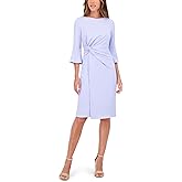 Kensie Womens Belle Sleeve Scuba Crepe Midi Dress