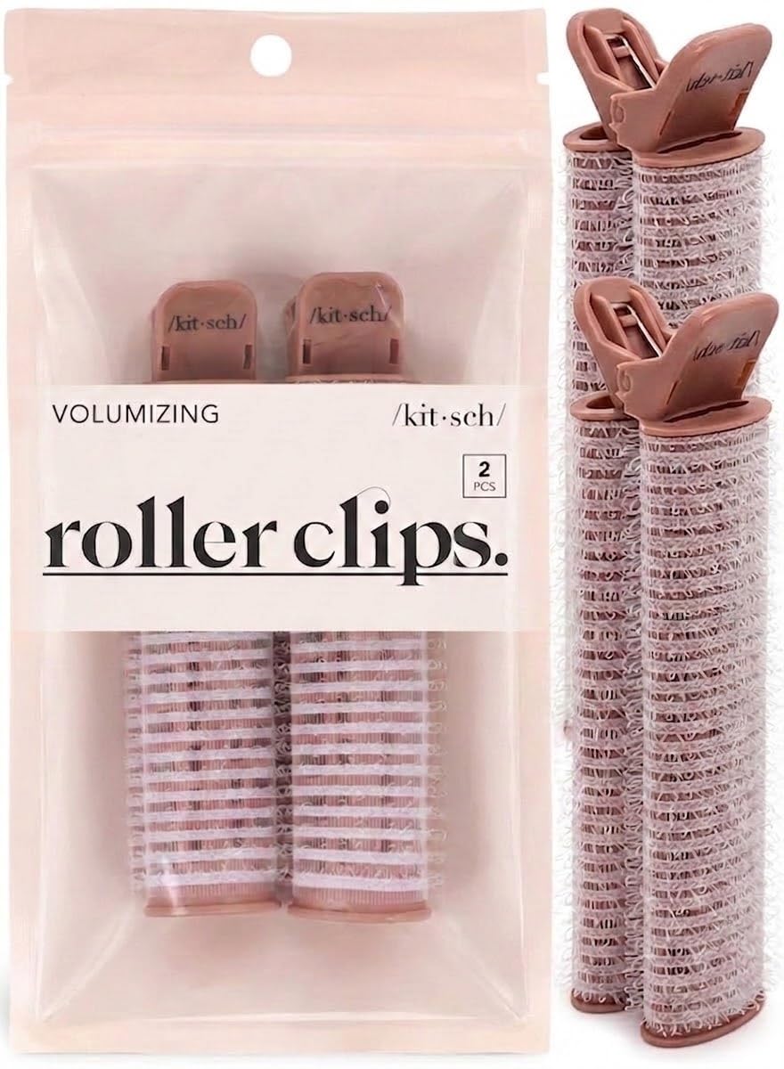 Kitsch Instant Volumizing Hair Clips for Women - Roller for Volume, Curls & Root Lift for All Hair Types, Easy to Use - 2pcs Terracotta