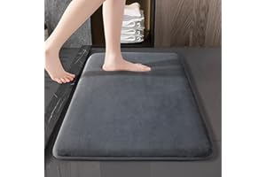 SONORO KATE Rugs, Ultra Absorbent & Non-Slip Memory Foam, Machine Washable, Soft Velvet Bath Mats, Easier to Dry for Bathroom Floor (17"×24", Dark Grey)
