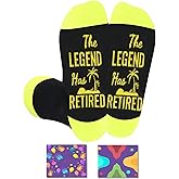 Retirement Socks for Men - Funny Retirement Gifts with "The Legend Has Retired" - Perfect Retirement Party Gifts, Gag Gifts, Retirement Celebration
