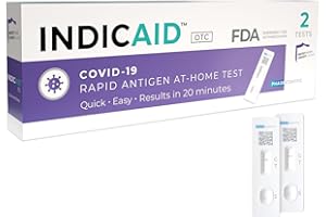 INDICAID COVID-19 Antigen Rapid Test, FDA EUA Authorized OTC COVID Home Test, 2 COVID Tests in a Individual Pack, Convenient for Both Home Use and Business Distribution, HSA/FSA Eligible, Easy to Use