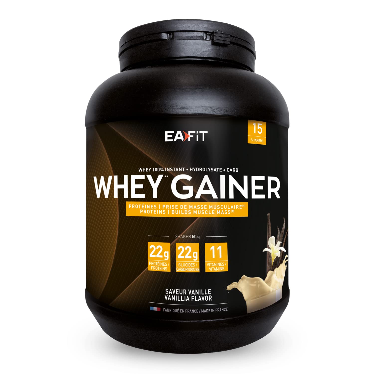 EAFIT Whey Gainer - 50% Whey 50% Carbohydrates - Vanilla - 750g