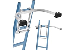 MEINV Ladder Stabilizer - Extension Ladder Stabilizer Accessories for Roof Gutter Support, Aluminum Wall Ladder Standoff with Non-Slip Rubber Feet Pad, Heavy Duty Extended Ladder Defender Saver (Silver)