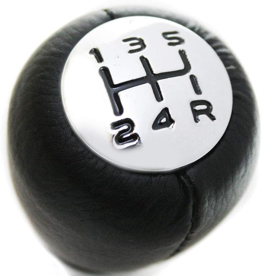 CarJoy Universal Gear Shift Knob Leather Stick Shifter Lever 5 Speed Manual Black - Image 3