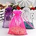 OurWarm 100pcs Organza Bags 4 x 6 Inch Gift Bags Organza Drawstring Pouch Jewelry Party Wedding Favor Candy Bags Purple