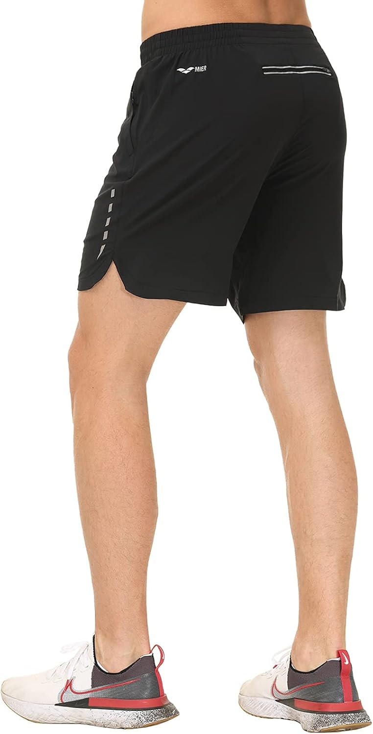 MIER Men's Quick Dry Workout Running Shorts Active Shorts with 4 Pockets, No Liner, Lightweight and Water Resistant, 7 Inches : Clothing