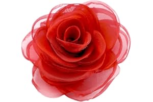 MERDIA Lovely Rose Brooches and Floral Hair Clips - Decorative Accessories for Women | Hat Pins and Red Brooch Included