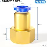 ERGAOBOY 10pcs 6mm Pipe OD to 1/4 BSP Female Straight Push to Connect PCF6-02 view 2