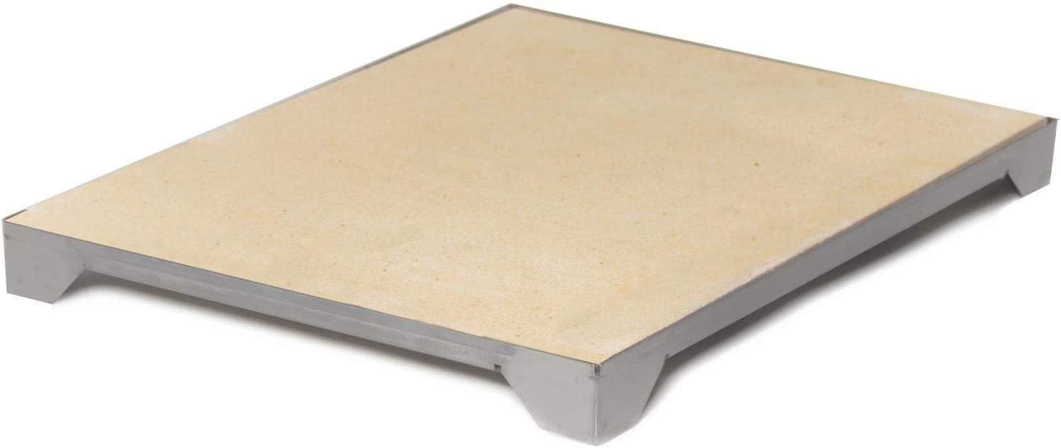 Square Pizza Stone, Silver, High-fired Ceramics, Thermal Shock Resistance, 10 lbs, 17.63 x 14.75 in, 1 Year Warranty