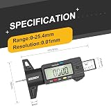 GODESON Digital Tyre Tread Depth Gauge UK 0-25.4 mm Large LCD Display view 7