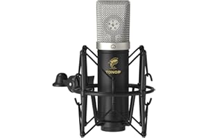 Condenser PC Microphone 192kHz/24Bit, TONOR USB Cardioid Computer Mic Kit with Upgraded Boom Arm/Spider Shock Mount for Podca