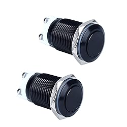 DMWD 2-Pack 16mm Latching Metal Push Button Switch