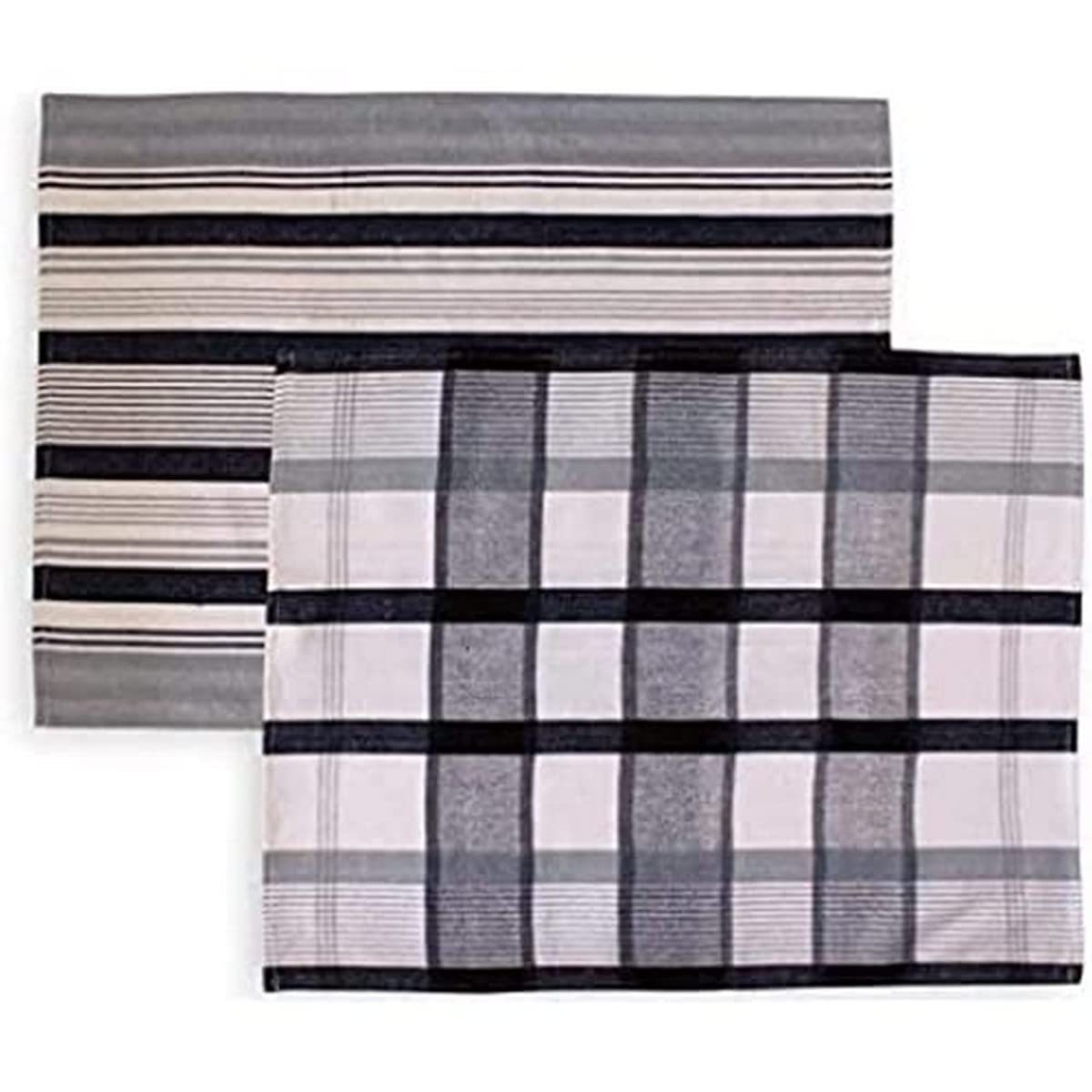 Soleil d'Ocre Paella 712025 Pack of 2 Jacquard Cotton Tea Towels 50 x 70 cm, Cotton, black, 50 x 70 cm