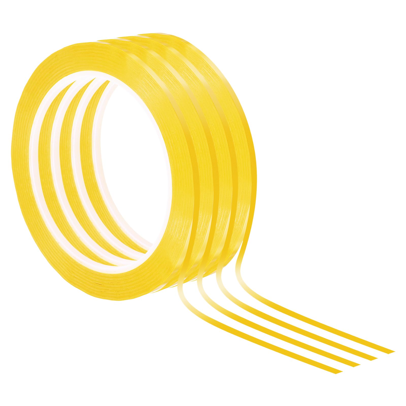 PATIKIL 1/8" Whiteboard Tape, 4 Pack Thin Dry Erase Tape for Graphic Chart Marking DIY Art, Dark Yellow