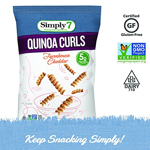 Simply7 Gluten Free Quinoa Curls, Farmhouse Cheddar, 3.5 Oz, 12 Count