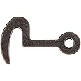 UNIQANTIQ HARDWARE SUPPLY Small Antique Brass Lid/Door Latch Hook Lock | Pack of 4 | Small Box Gate Hook, Eye Latch, Privacy/Security | Trunk, Box, Furniture Hook Latch | VL3-SAB