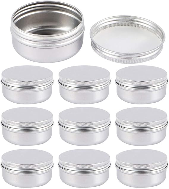 10 PCS 100ml Aluminum Tin Jars,Mini Screw Top Metal Cans ...