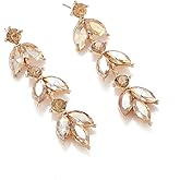GAOKOXI Wedding Rhinestone Dangle Earrings Elegant Bridal Crystal Drop Earrings for Women Bridesmaids Guest Party Prom