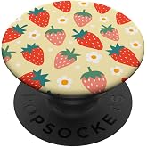 PopSockets Phone Grip &ndash; Floral Yellow Strawberry Patch PopSockets Adhesive PopGrip