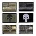 Tactical Punisher Morale Patches, Antrix 6 Pack US American Flag Punisher Tags USA Fully Embroidered Military Insignia Badge Patches