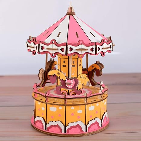 Amazon Hfalu ドールハウス ミニチュア オルゴール 音楽ボックス 立体パズル 木製 Diy クラフト 手作りキットセット 回転木馬 メリーゴーランド クリスマス プレゼント 子供大人向け オルゴール おもちゃ
