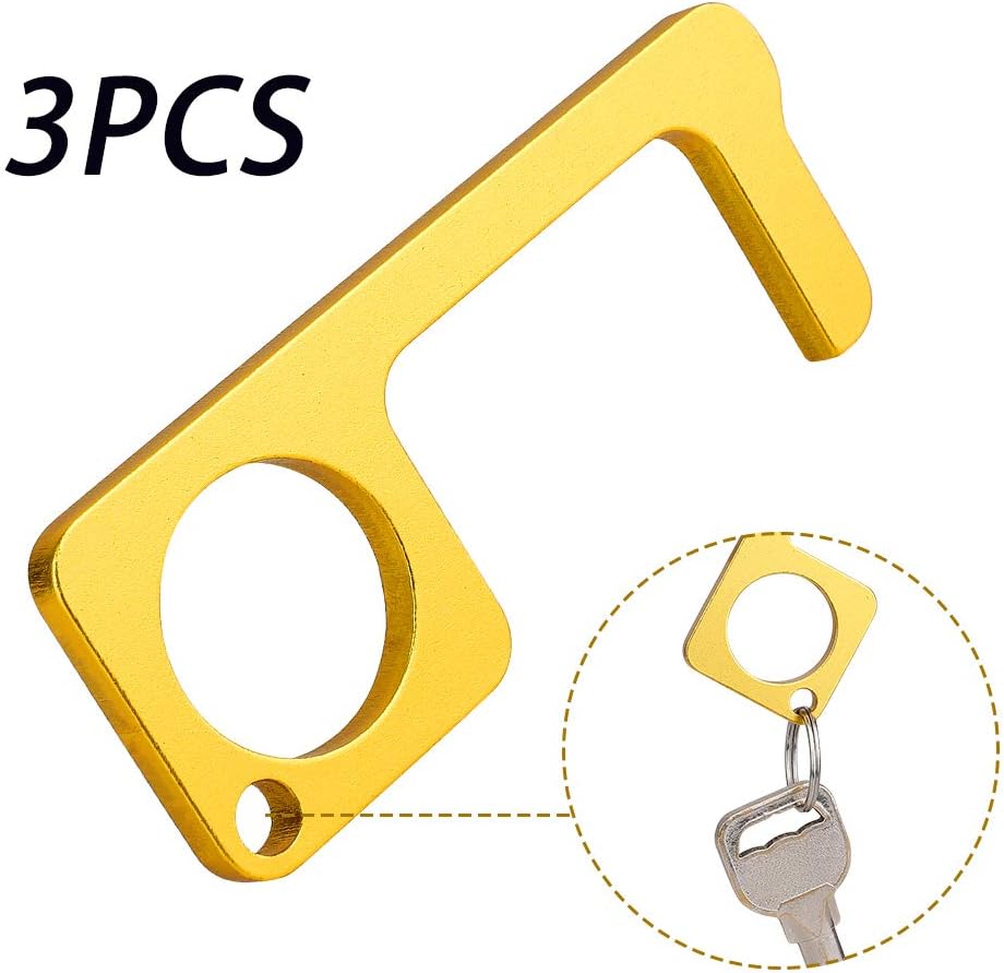 Famyfamy 3PCS Door Opener Tool, EDC Door Opener, Door Opener Without Hands Touching Free Portable Press Elevator Tool Door Handle Key