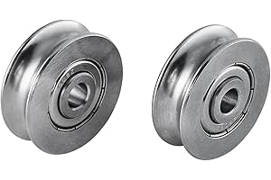CTSC Stainless Steel 5mm Deep U Groove Ball Bearings Pack of 2, Pulley Bearing Wheel Rail Ball Bearings Wheel