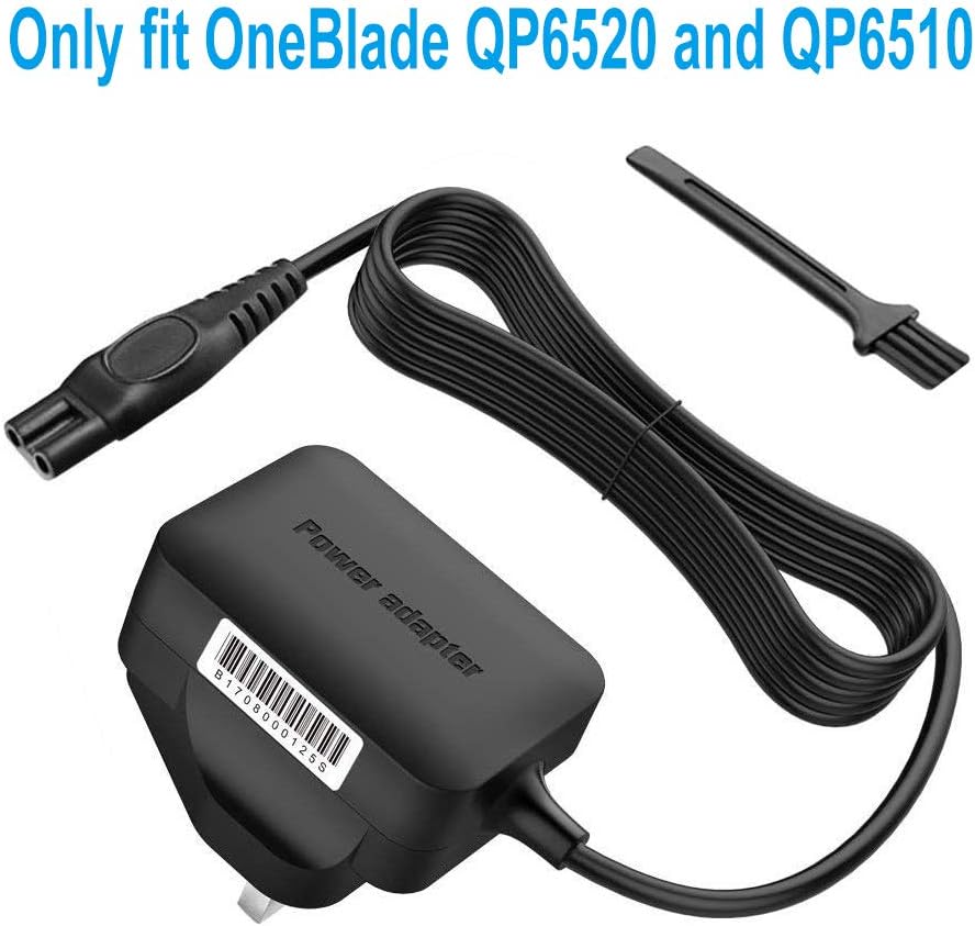 BERLS DC 15V Shaver Razor Power Lead Charger Replacement Charger for Philips Norelco One Blade QP6520, QP6510 All-in-One Grooming Trimmer Power Cord