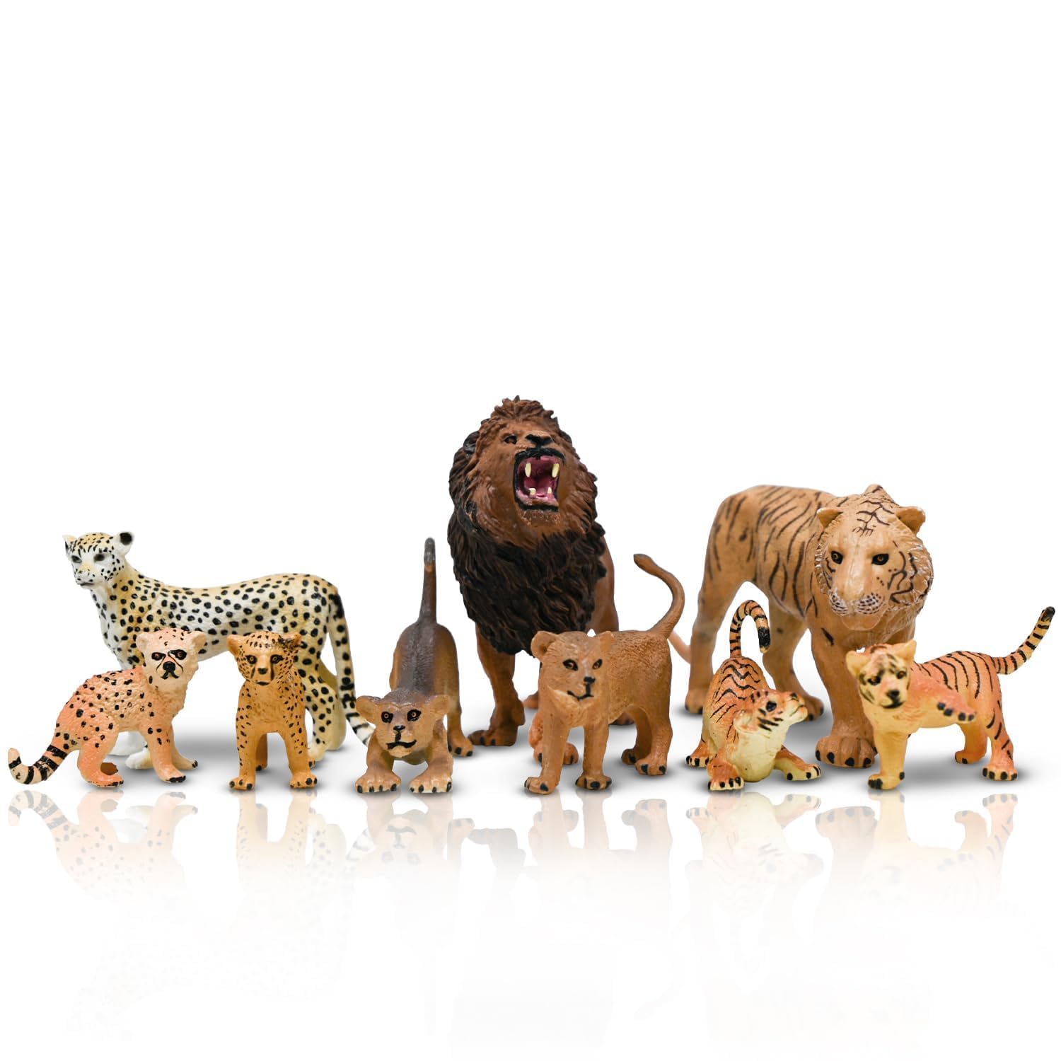 Kimicare 20PCS Safari Animals Figures Toys, Realistic Plastic Animals Figurines, African Zoo Wild Jungle Animals Playset with Elephant Giraffe Lion Tiger, Birthday Gifts Christmas Stocking Stuffers