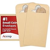 ACSTEP 100 Pack #1 Paper Kraft Seeds Envelopes 2-1/4 X3-1/2, Small Coin Envelope 2x3 For Key, Tip, Seeds Packets, Self Adhesi