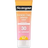 Neutrogena Invisible Daily Defense Sunscreen Lotion, Broad Spectrum SPF 30, Oxybenzone-Free & Water-Resistant, Sun & Environmental Aggressor Protection, Antioxidant Complex, 3.0 fl. oz