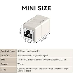RJ45 Coupler, 2 Pack Ethernet Adapters Female to