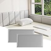 Umedol Anti Collision Wall Padding for Kids, Upholstered 3D Wall Panels | 4 Packs 7.8'' x 15.7'' Peel and Stick Headboard, Self Adhesive Wall Pads for Kids, Bedroom, Living Room, Gray