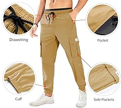JMIERR Men's Casual Cargo Pants Stretch Elastic