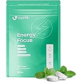 UPLIFE Focus and Energy Mints 120 Pcs – Made in USA - Fast-Acting 40 mg Nootropic Natural Caffeine Gum with 80 mg L-Theanine & B12 Sugar-Free & Vegan Mints for Natural Energy Boost & Freshness