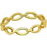 Pierced Owl Gold Plated 925 Sterling Silver Chain Ring