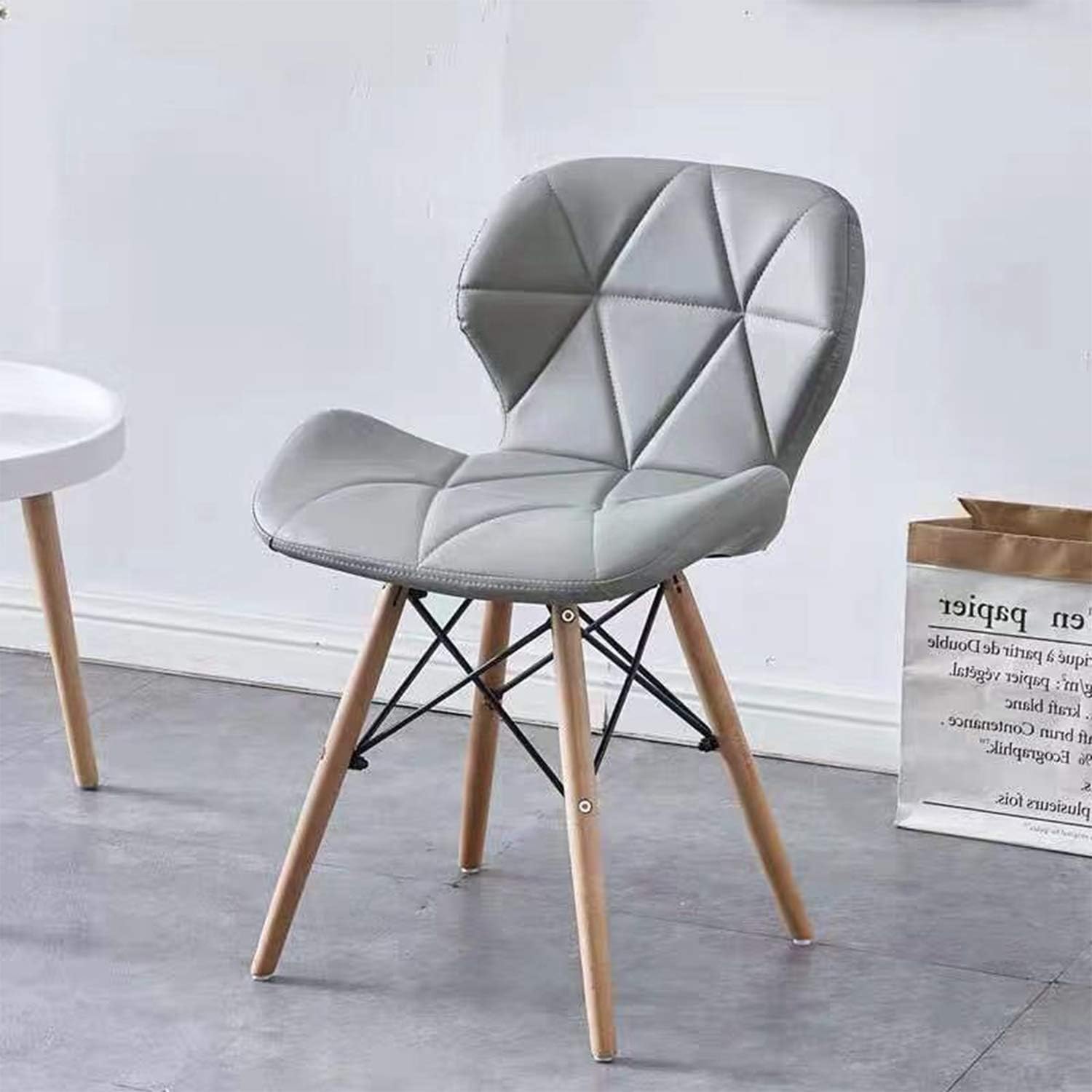 Sedie Casa E Cucina Mifi Sedie In Legno Da Pranzo In Stile Eiffel Balcone Sedia Da Pranzo Grigia Sedia Moderna Con Cuscino In Pu Gamba Rotonda Sedia Moderna In Legno Per Soggiorno