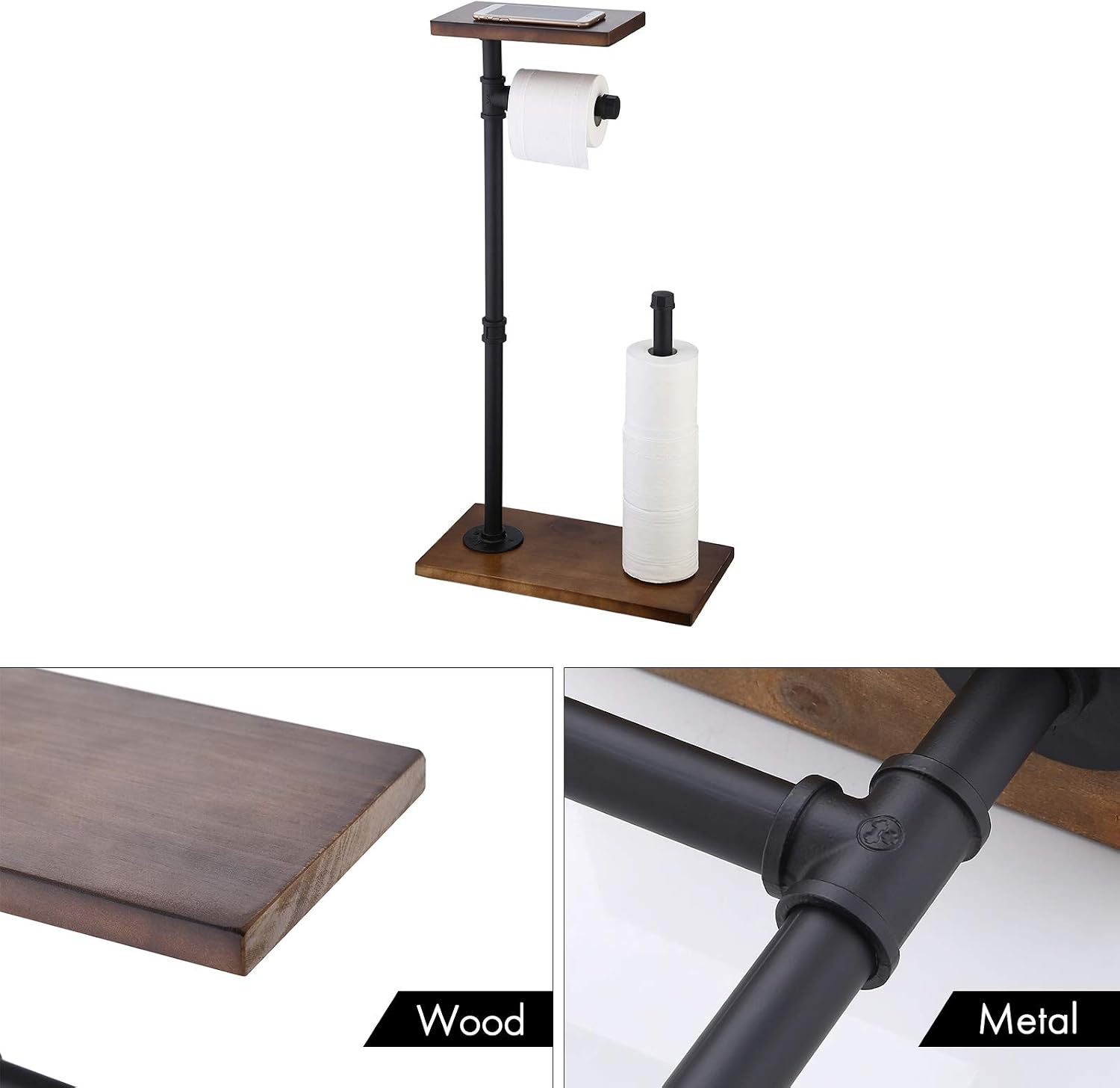 Stand Holder Paper Toilet Freestanding KES with BPH505BK