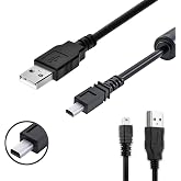 Wetco Black Durable 8 Pin Mini USB Cable 4.9ft - USB 2.0 A to 8-Pin Mini B Cable w/Ferrite for Digital Cameras of Nikon/Fuji/Sony/Olympus/Panasonic - Data Transfer ONLY, NO Charging