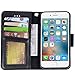 Arae Case for iPhone 6s / iPhone 6, Premium PU Leather Wallet case [Wrist Strap] Flip Folio [Kickstand Feature] with ID&Credit Card Pockets for iPhone 6s / 6 4.7 inch (Black)