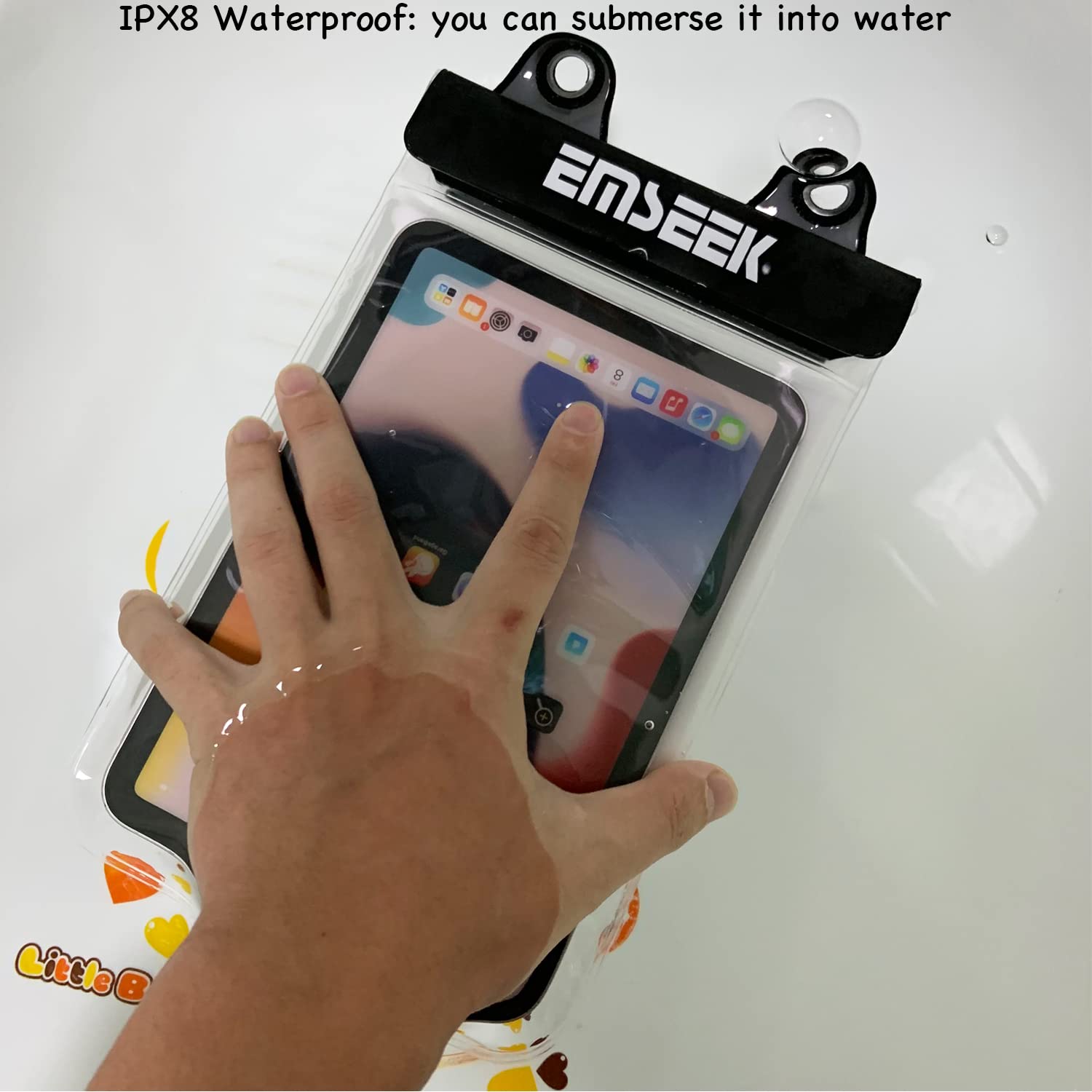 Waterproof Ebook Reader Case Holder Tablet Cover Bag eReader Dry Pouch for Amazon Kindle Paperwhite Oasis Fire 7 Nook Kobo iPad mini Samsung Tab Google Nexus Up to 8.5”(Black)