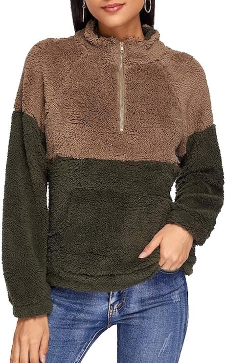 quarter zip fuzzy sweater
