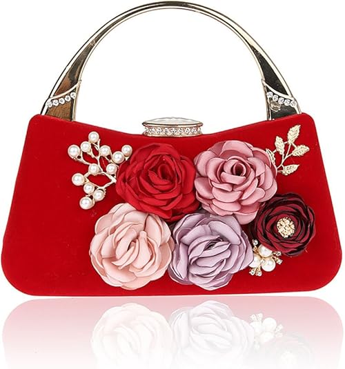 Women's Handbag Elegant Evening Bag Flower Clutch Wrist Bags for Party