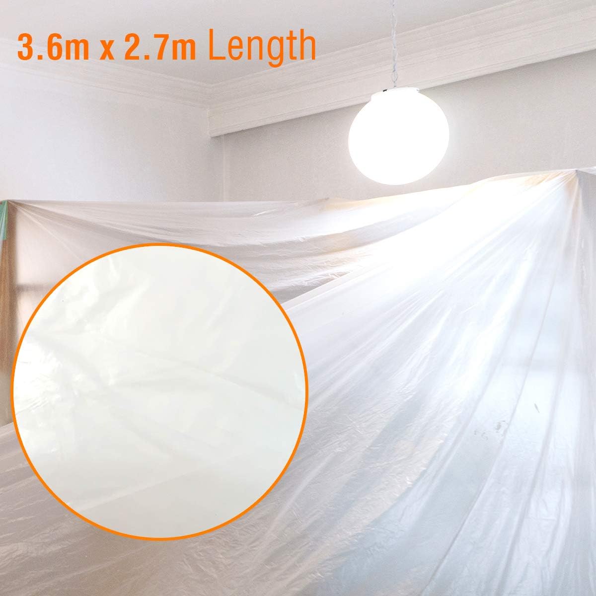 ARVO 6 Pack Extra Large Plastic Dust Sheets for Decorating, 3.6m x 2.75m (12ft x 9ft) - Image 4