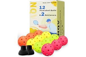 NQV Outdoor Indoor Pickleball Balls, 40 Holes Pickleballs, High Rebounce High Visibility Pickle Ball Bulk & Pickleball Accessories